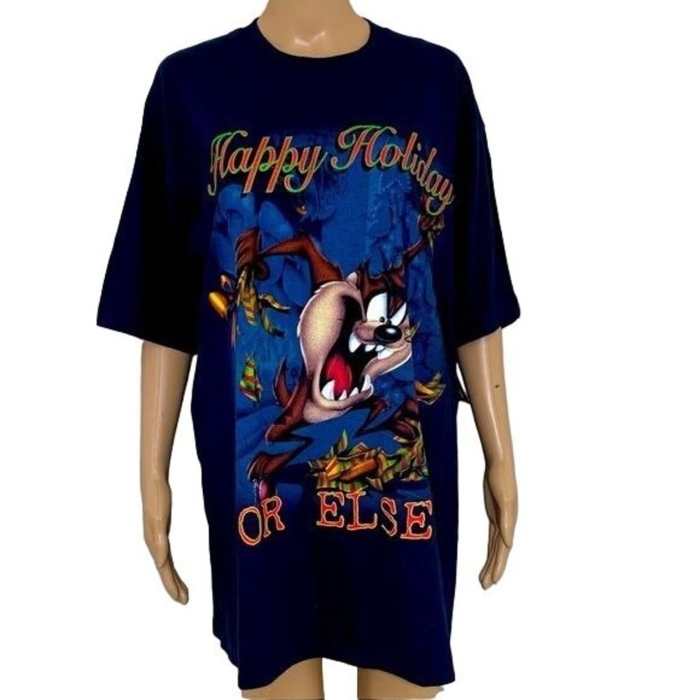 Vintage 90s Looney Tunes Christmas T Shirt Sz XL NEW DEADSTOCK.